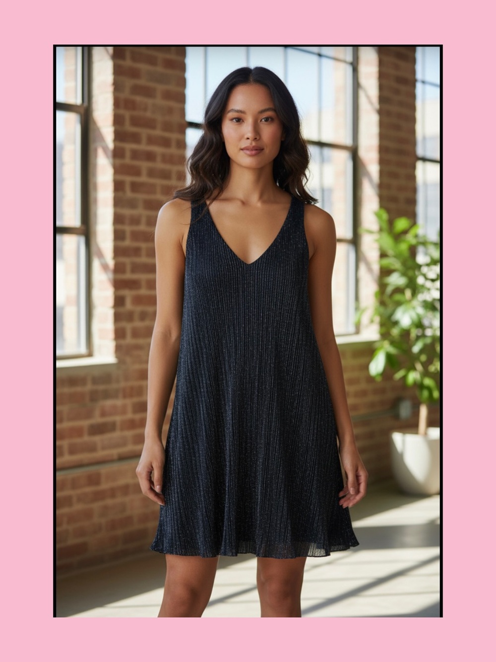 Jump Black shimmery, elegant Dress Top, diamond, in crusted band in the back.
